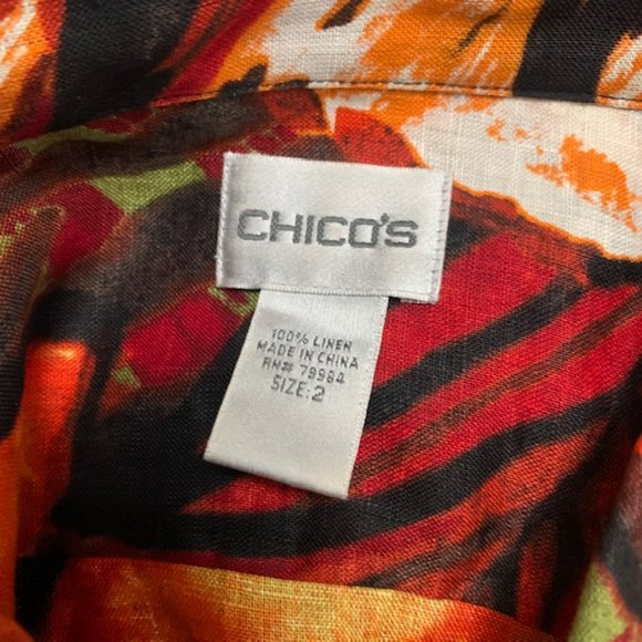 Chico's 3/4 Sleeve Multicolored Blouse Size L - Picture 10 of 10